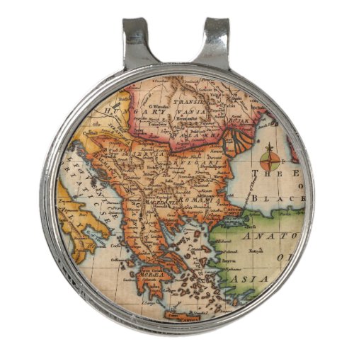 Antique Old Map Inspired 2 Golf Hat Clip