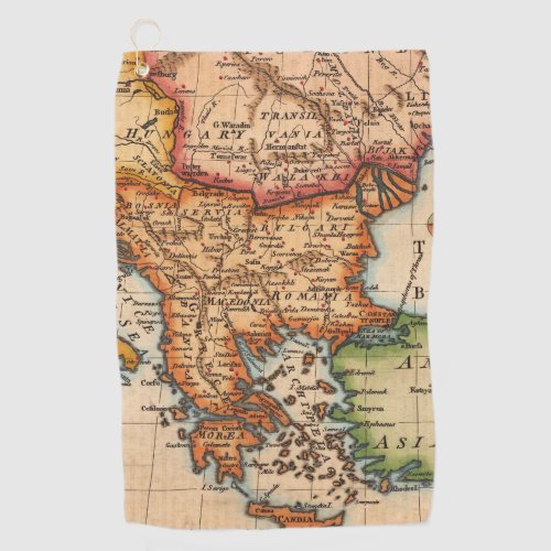 Antique Old Map Inspired 2 Golf Towel