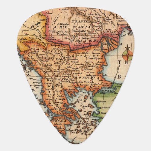 Antique Old Map Inspired 2 Guitar Pick