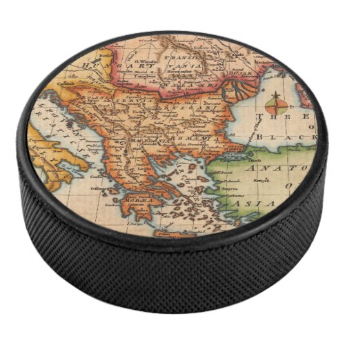 Antique Old Map Inspired 2 Hockey Puck