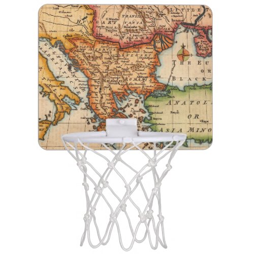 Antique Old Map Inspired 2 Mini Basketball Hoop