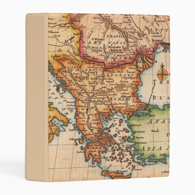 Antique Old Map Inspired (2) Mini Binder (Front/Spine)
