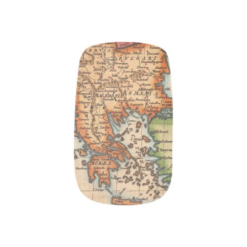 Antique Old Map Inspired 2 Minx Nail Art