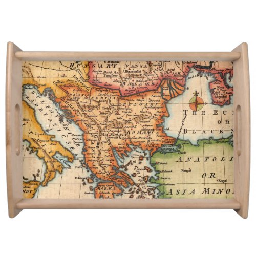 Antique Old Map Inspired 2 Serving Tray