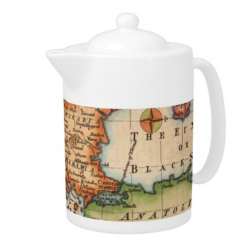 Antique Old Map Inspired 2 Teapot