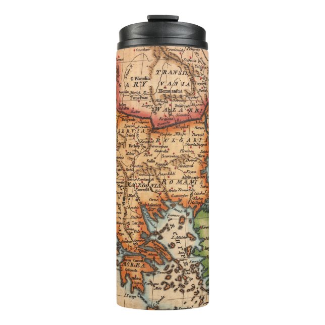 Antique Old Map Inspired (2) Thermal Tumbler (Front)