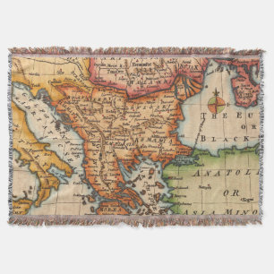 Antique Old Map Inspired (2) Throw Blanket