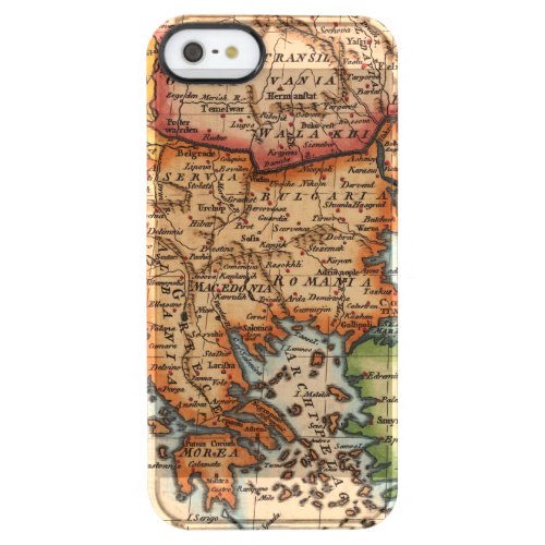 Antique Old Map Inspired 2 Clear iPhone SE55s Case