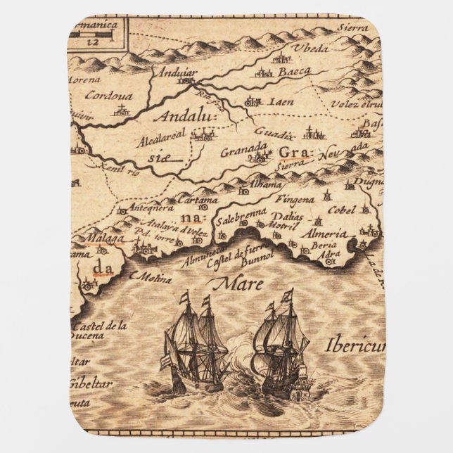 Antique Old Map Inspired (3) Baby Blanket (Front)