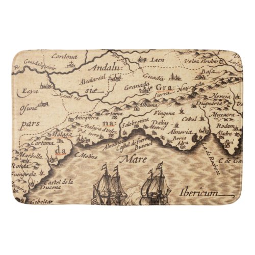 Antique Old Map Inspired 3 Bath Mat