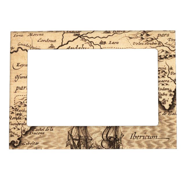 Antique Old Map Inspired (3) Magnetic Frame (Front)