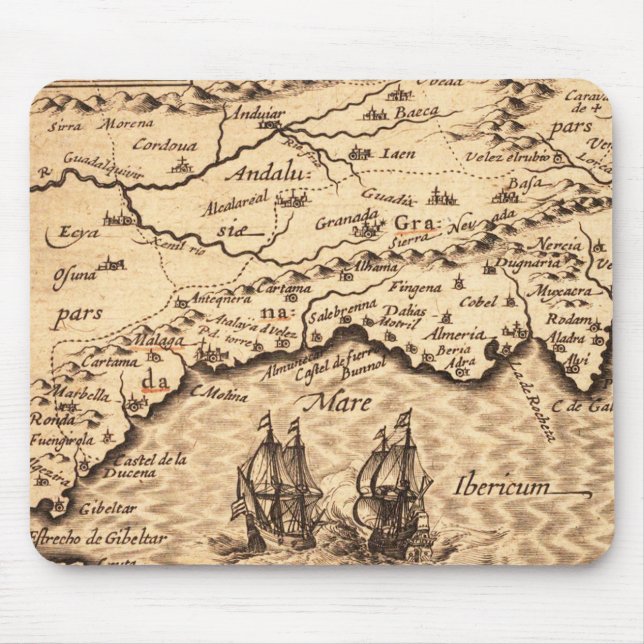 Antique Old Map Inspired (3) Mouse Pad (Front)
