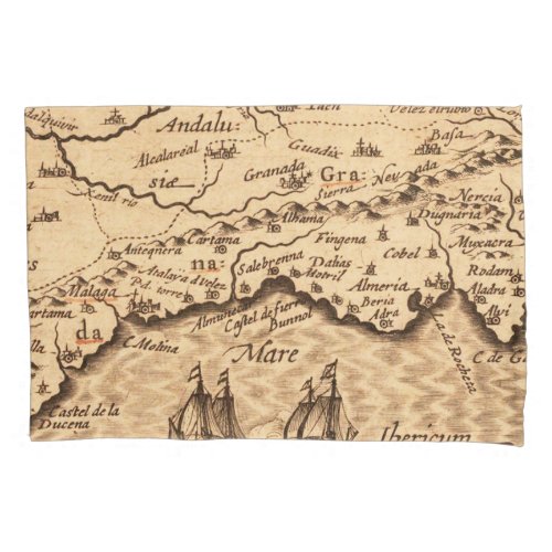 Antique Old Map Inspired 3 Pillow Case