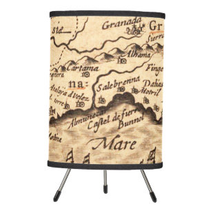 Antique Old Map Inspired (3) Tripod Lamp