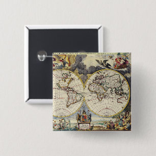 Antique Old Map Inspired (4) Button