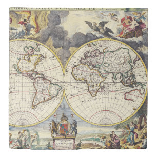 Antique Old Map Inspired (4) Duvet Cover