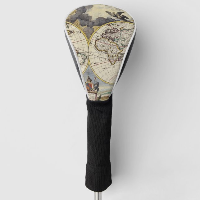 Antique Old Map Inspired (4) Golf Head Cover (Front)