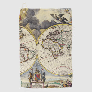 Antique Old Map Inspired (4) Golf Towel