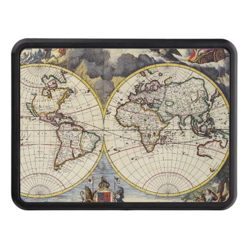 Antique Old Map Inspired 4 Hitch Cover