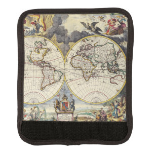 Antique Old Map Inspired (4) Luggage Handle Wrap