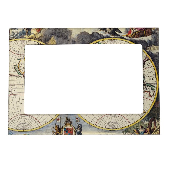 Antique Old Map Inspired (4) Magnetic Frame (Front)