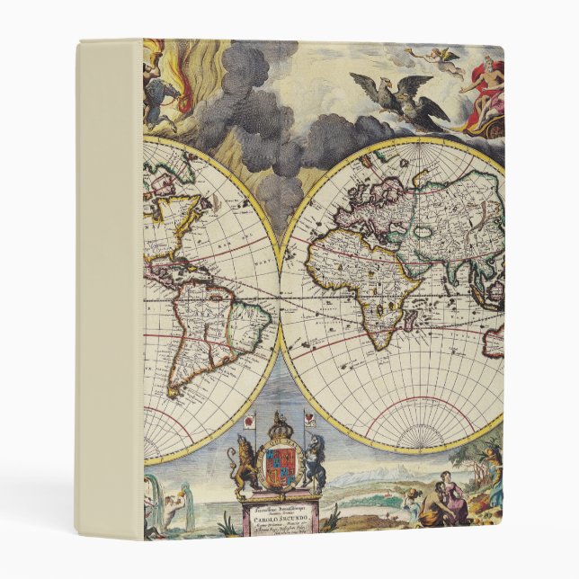 Antique Old Map Inspired (4) Mini Binder (Front/Spine)