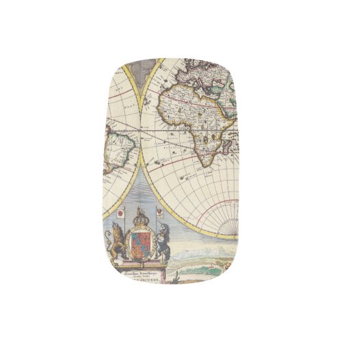 Antique Old Map Inspired 4 Minx Nail Art