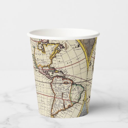 Antique Old Map Inspired 4 Paper Cups