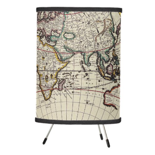 Antique Old Map Inspired 4 Tripod Lamp