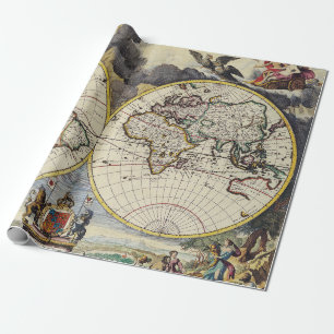 Antique Old Map Inspired (4) Wrapping Paper