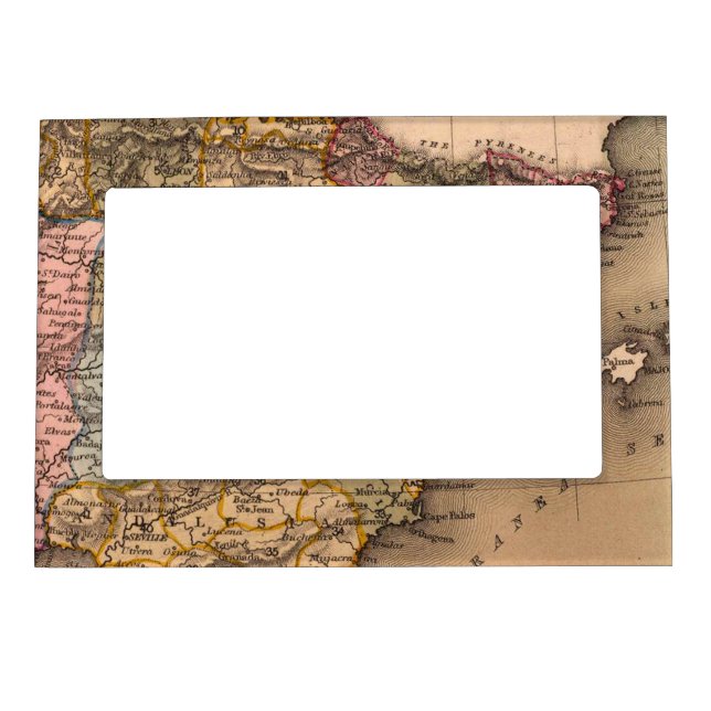 Antique Old Map Inspired (5) Magnetic Frame (Front)