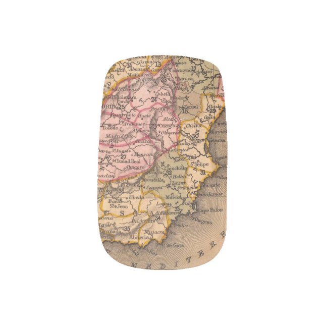 Antique Old Map Inspired (5) Minx Nail Art (Left Thumb)