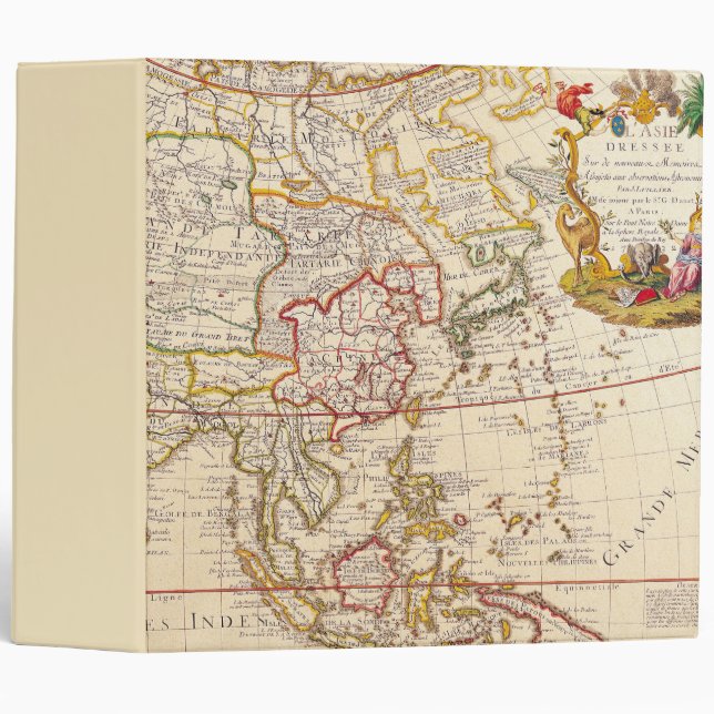 Antique Old Map Inspired (6) 3 Ring Binder (Front/Spine)