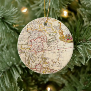 Antique Old Map Inspired (6) Ceramic Ornament