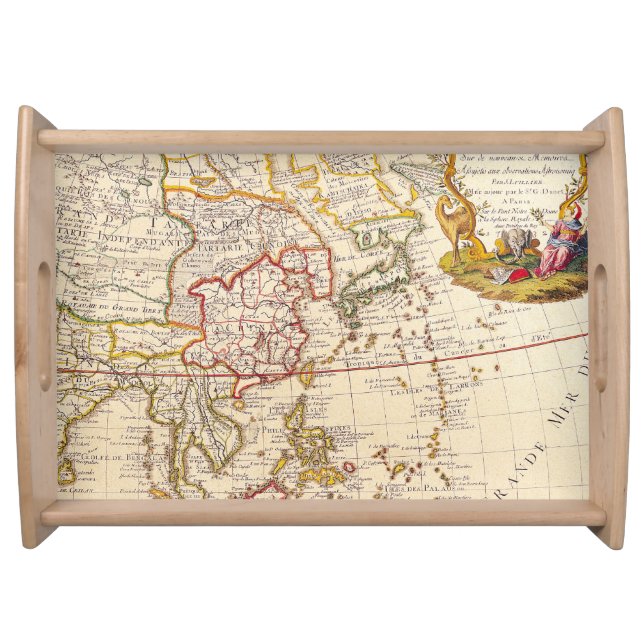 Antique Old Map Inspired (6) Serving Tray (Front)