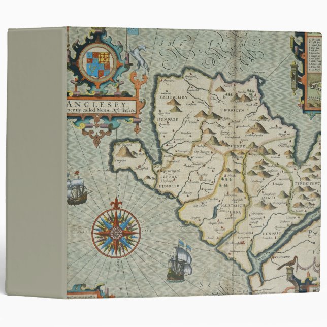 Antique Old Map Inspired (7) 3 Ring Binder (Front/Spine)