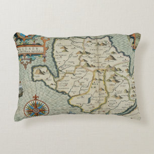 Antique Old Map Inspired (7) Accent Pillow