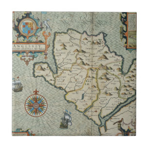 Antique Old Map Inspired (7) Ceramic Tile