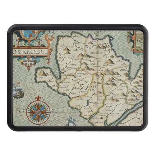 Antique Old Map Inspired 7 Hitch Cover