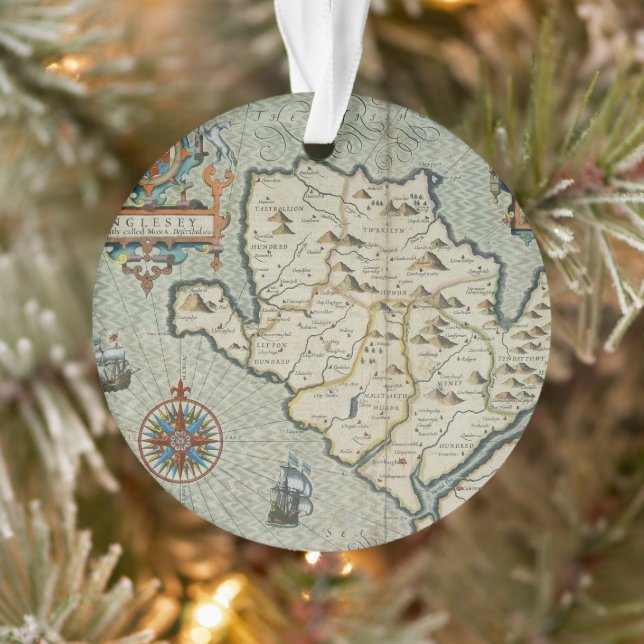 Antique Old Map Inspired (7) Ornament (Tree)