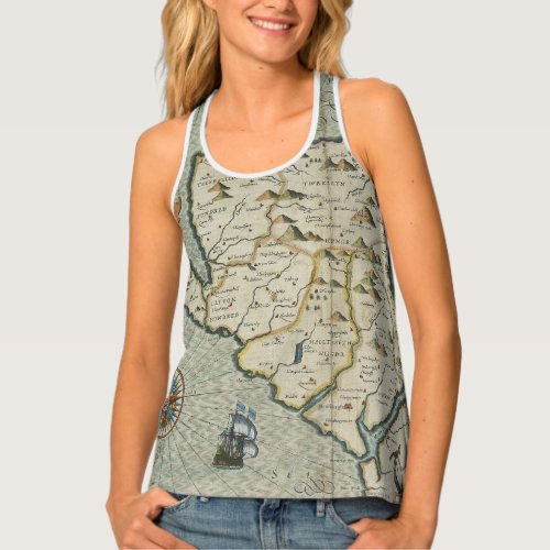 Antique Old Map Inspired 7 Tank Top