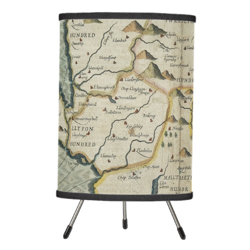 Antique Old Map Inspired 7 Tripod Lamp