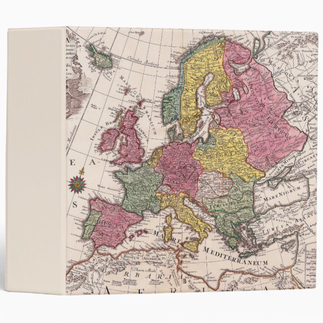 Antique Old Map Inspired (9) 3 Ring Binder (Front/Spine)