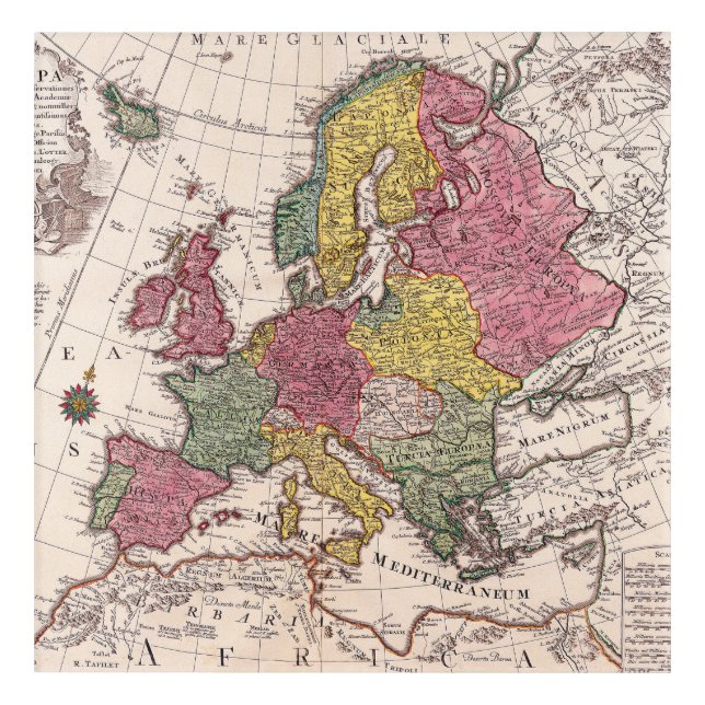 Antique Old Map Inspired (9) Acrylic Print (Front)