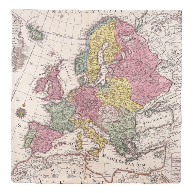 Antique Old Map Inspired (9) Duvet Cover (Front)