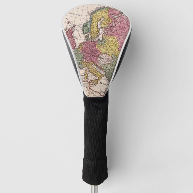 Antique Old Map Inspired (9) Golf Head Cover (Front)