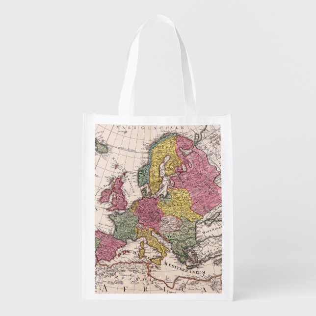 Antique Old Map Inspired (9) Grocery Bag (Front)