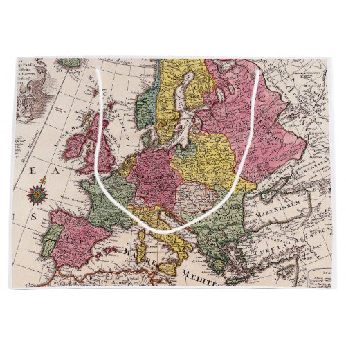 Antique Old Map Inspired 9 Large Gift Bag
