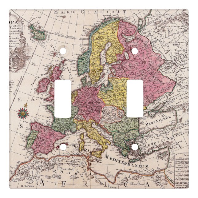 Antique Old Map Inspired (9) Light Switch Cover (Front)