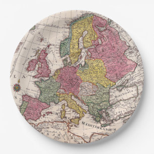 Antique Old Map Inspired (9) Paper Plates